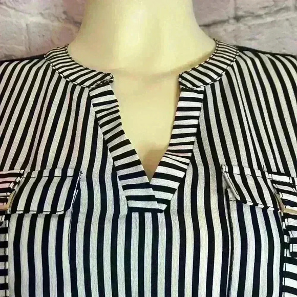 Ember women’s sleeveless top navy/white stripe size M - Picture 2 of 8